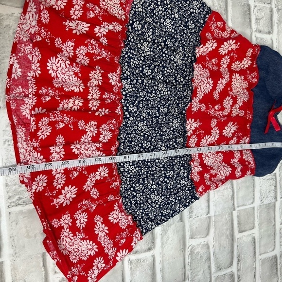 PINKY girls sleeveless halter top style dress. Backless. Red, white and blue. - Picture 10 of 10